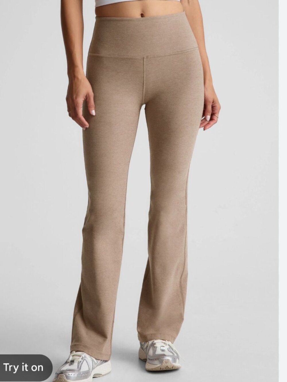 Beyond Yoga Size XL Taupe Wide Leg Leggings